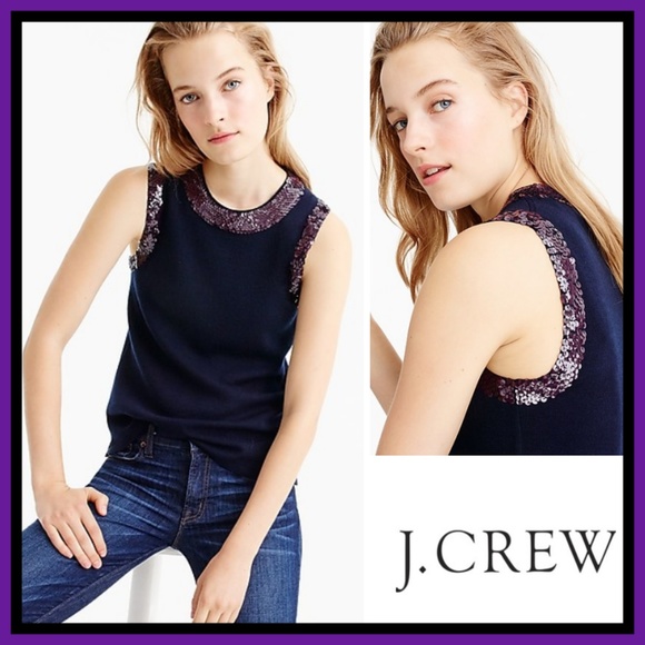 J. Crew Tops - NWT J. Crew Sequin Crewneck Shell Top